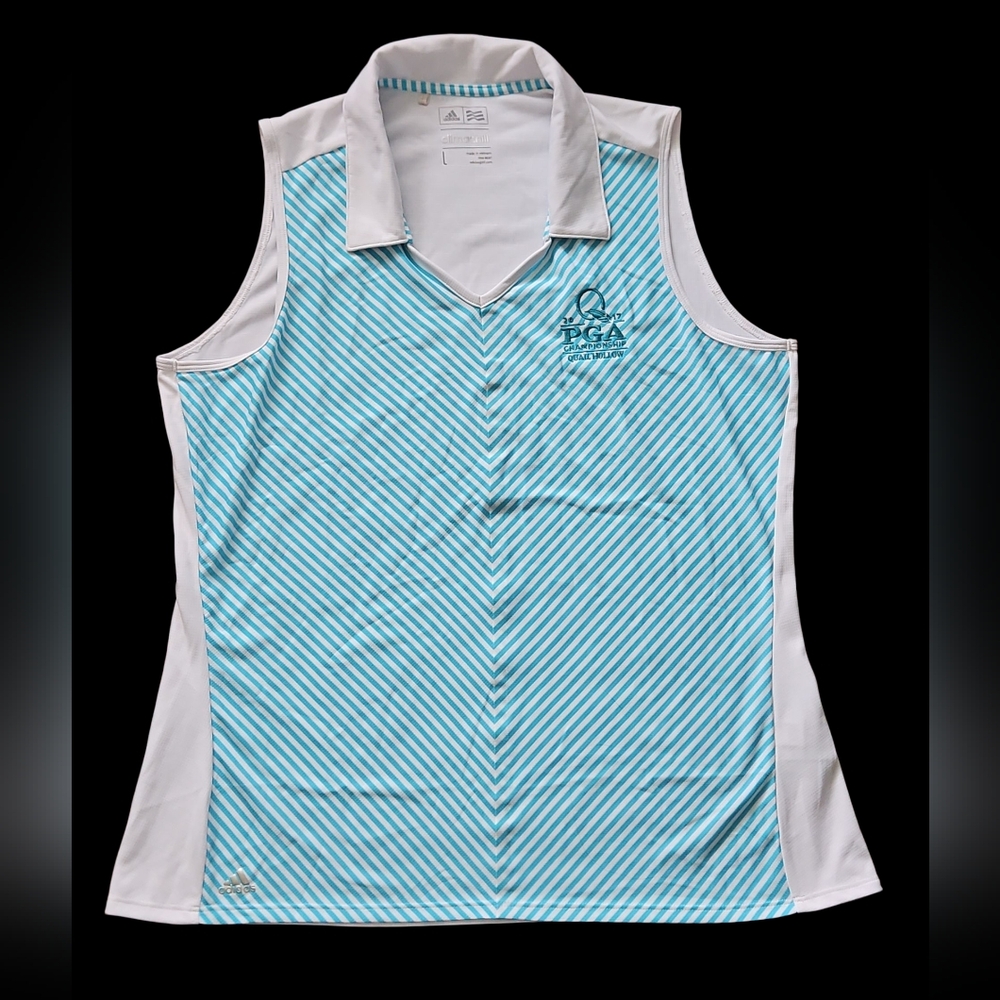 Adidas Retro Sport Womens 2017 PGA Championship Polo Shirt. Sleeveless L